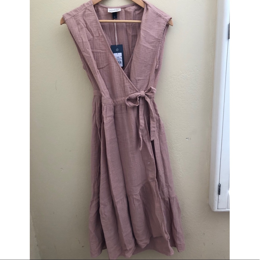Blush Rose Gauze Wrap Dress